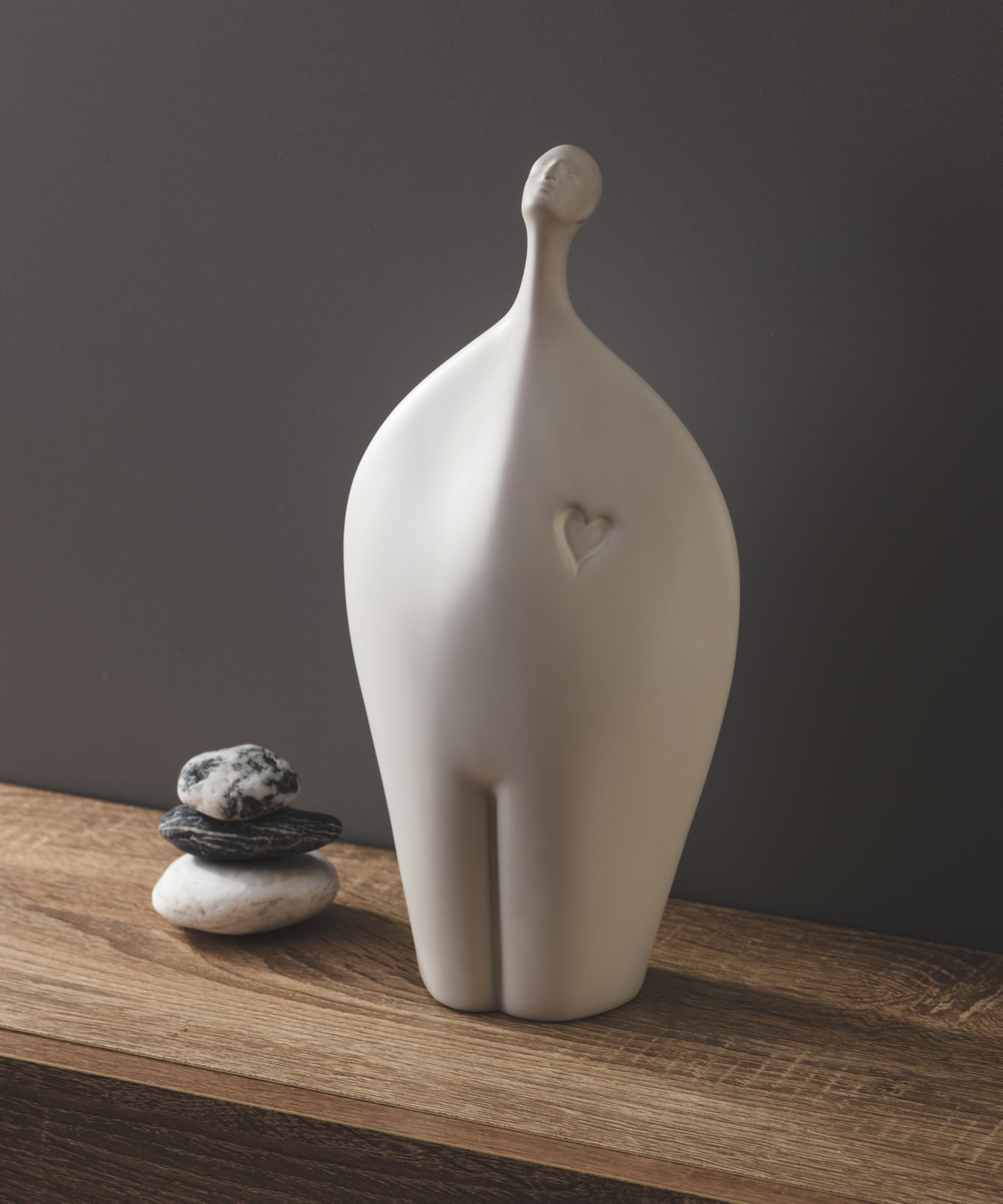 White Ceramic Sculpture - Home Decor Statue for Serenity Modern Art Ta...