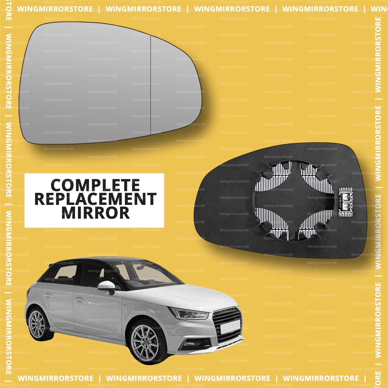 Right side for Audi A1 20102018 Wide Angle heated wing mirror glass eBay
