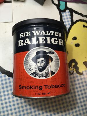 sir walter raleigh tobacco tin age Vintage Sir Walter Raleigh Smoking Tobacco Tin Can Container 7oz Plastic  Lid