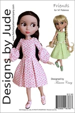 Friends, Doll Clothes Sewing Pattern for 14" Patience Dolls, Tonner