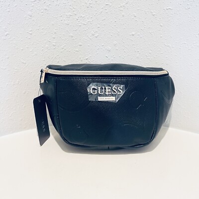 Guess Signature Logo Black Women’s Fanny Pack Belt Bag NEW