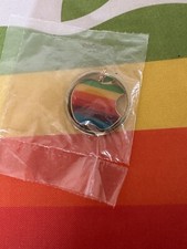 SEALED RARE VINTAGE APPLE COMPUTER c1980s RAINBOW MACINTOSH ERA LOGO KEYRING 1