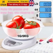 LCD DIGITAL KITCHEN SCALES ELECTRONIC COOKING FOOD WEIGH MEASURING SCALE 1G-5KG
