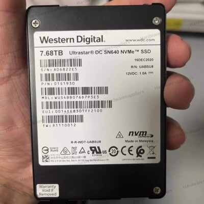 WD SN640 7.68TB SSD NVME U.2 WUS4BB076D7P3E3（OTS1930）Ultrastar Solid State Drive