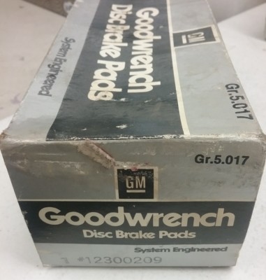 GM Goodwrench NOS '80-'82 Chevy Chevette Pontiac 1000 Disc Brake Pads #12300209