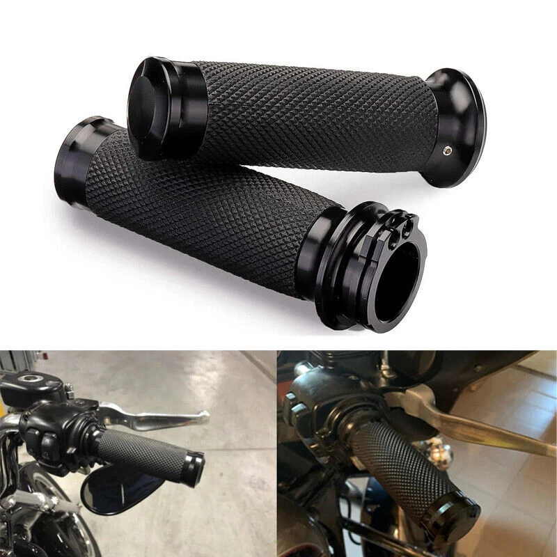 Pair Handle Bar Hand Grips For Harley Touring Electra Glide Ultra Classic - Image 3 of 4