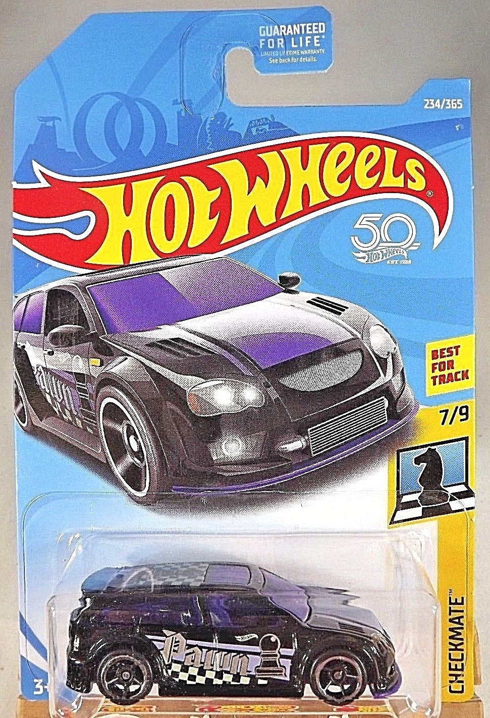 2018 Hot Wheels #234 Checkmate-Pawn 7/9 AUDACIOUS Black w/Black OH5 Spoke Wheel