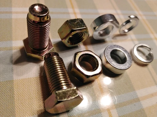 8pc Bolt Set Seat Belt Special 7/16UNF Nuts Washers Spring Rings