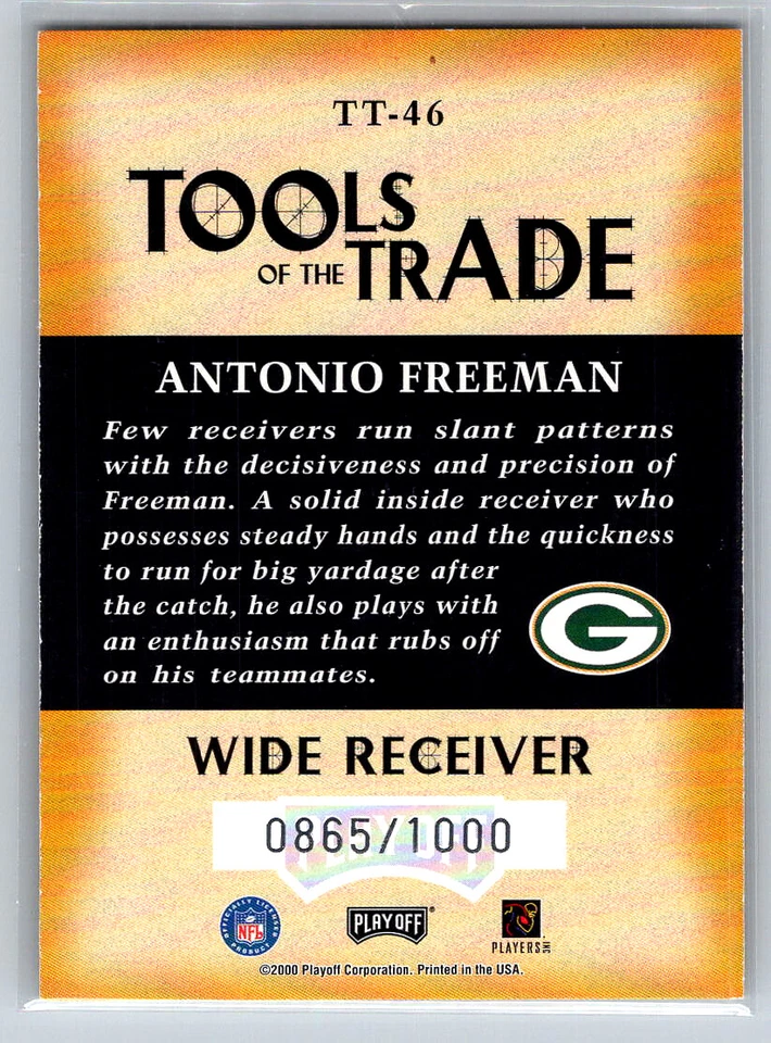 # TT-46 Antonio Freeman Green Bay Packers 2000 Playoff Absolute - Image 2 of 2