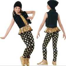 Weissman Gold digger hip hop jazz dance performance leotard costume size 10/12