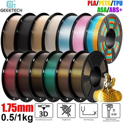 Geeetech 3D Drucker Filament 1,75mm 1KG PLA/ABS+/PETG/TPU/ASA/Matte/Silk PLA DE