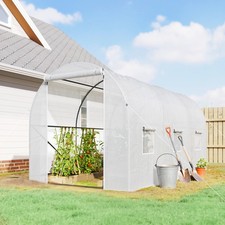 Image of Steel Frame Garden Greenhouse Walk-in Grow Polytunnel Planting Anti-UV 3.5Lx2W m