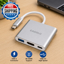 USB C to HDMI Adapter, 4K HDMI to USB-C Adapter with 60W PD USB 3.0 Port Multi
