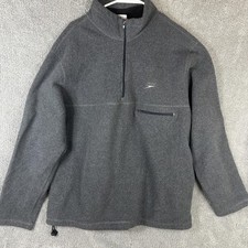 Speedo Jacket Mens XL Gray 1/4 Zip Fleece Collar Pocket Adjustable Hem Pullover