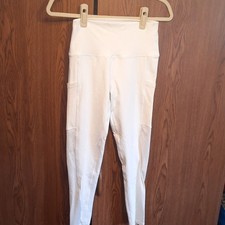 Aerie CHILL. PLAY. MOVE. Mesh Ankle Leggings White Athletic Fit Pockets Size M