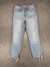 Madewell Jeans Womens 27 Light Wash The Perfect Vintage Raw Hem High Rise