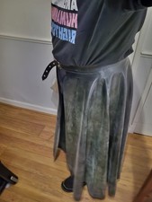 Latex Full Length Open Front Buckle Skirt/wrap .6mm Thick Black