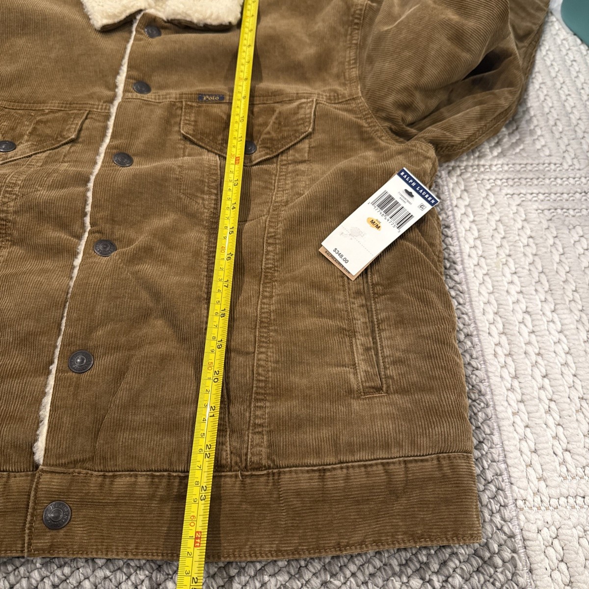 Polo Ralph Lauren Men's Sherpa Lined Corduroy Trucker Jacket KHAKI