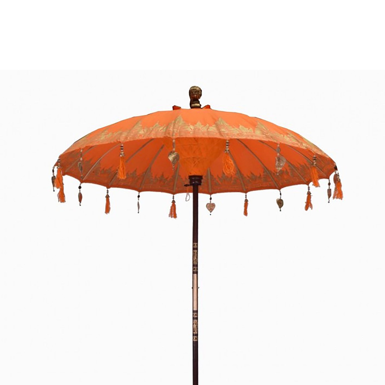 Balinese Patio Garden Summer Parasol Shade Cotton 1.5m Diameter orange UK STOCK