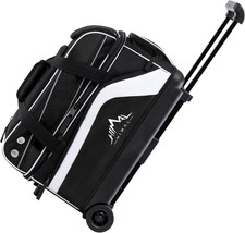 Double Roller 2 Ball Bowling Bag with Separate Shoe Compartment for Bowling Shoe