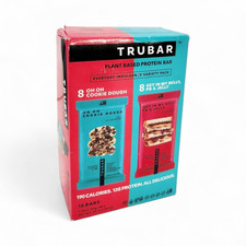 TRUBAR Plant Based Protein Bar, Cookie Dough  PB J Variety Pack, 16 Count