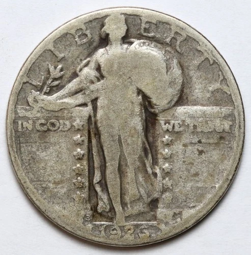 1926-S 25c Standing Liberty Silver Quarter - RAW - Better Date Coin