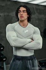 YOUNGLA (SOLD OUT) - 8004 - BATMAN COMPRESSION LONGSLEEVES - OFF-WHITE - LARGE