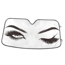 Women Eyes Car Windshield Sun Shade Foldable UV Ray Sun 55x27.6 inch multi 4