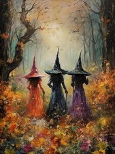 5D Diamond Painting Kits for Adults, Halloween Witch Diamond Art Kits