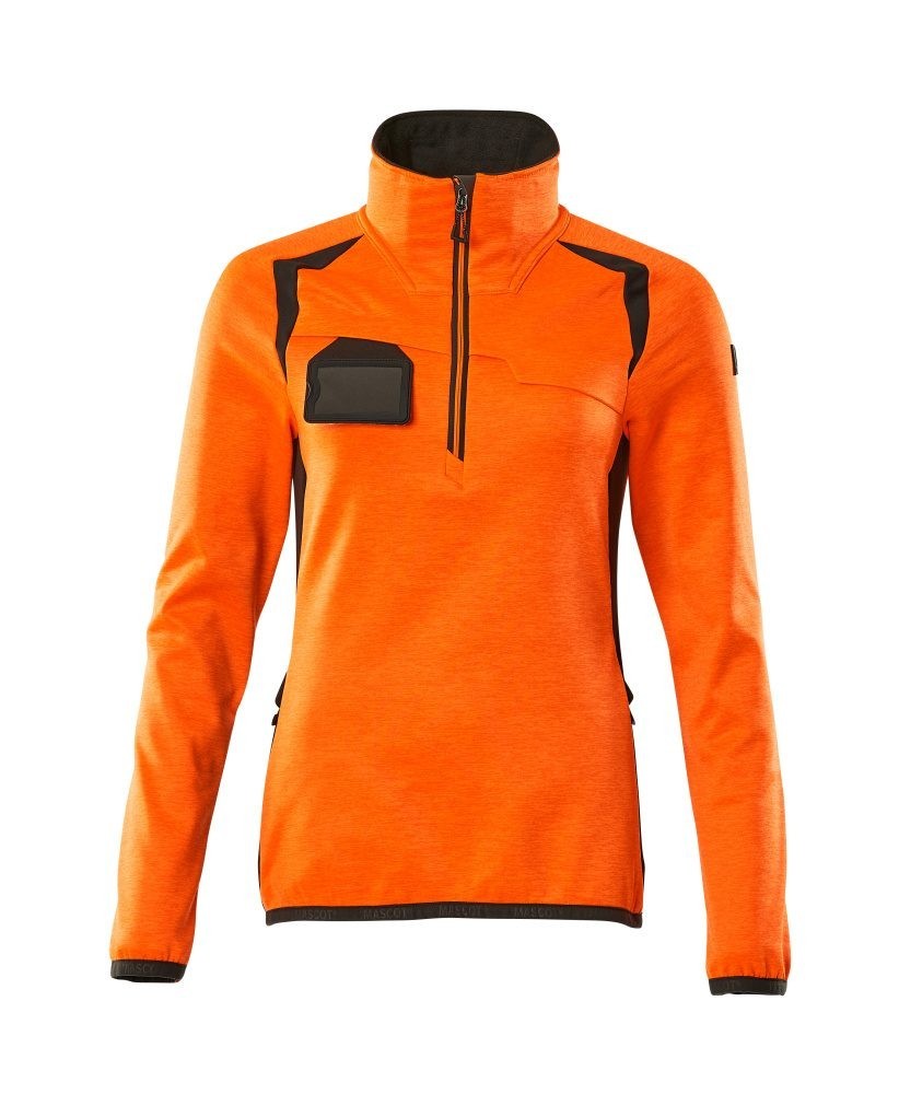 Mascot® Womens Accelerate Safe Fleece Jumper With Half Zip - Hi-Vis Orange - L
