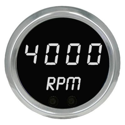 Intellitronix 2-1/16'' Programmable LED Digital Mini Tachometer, White, 9900 RPM