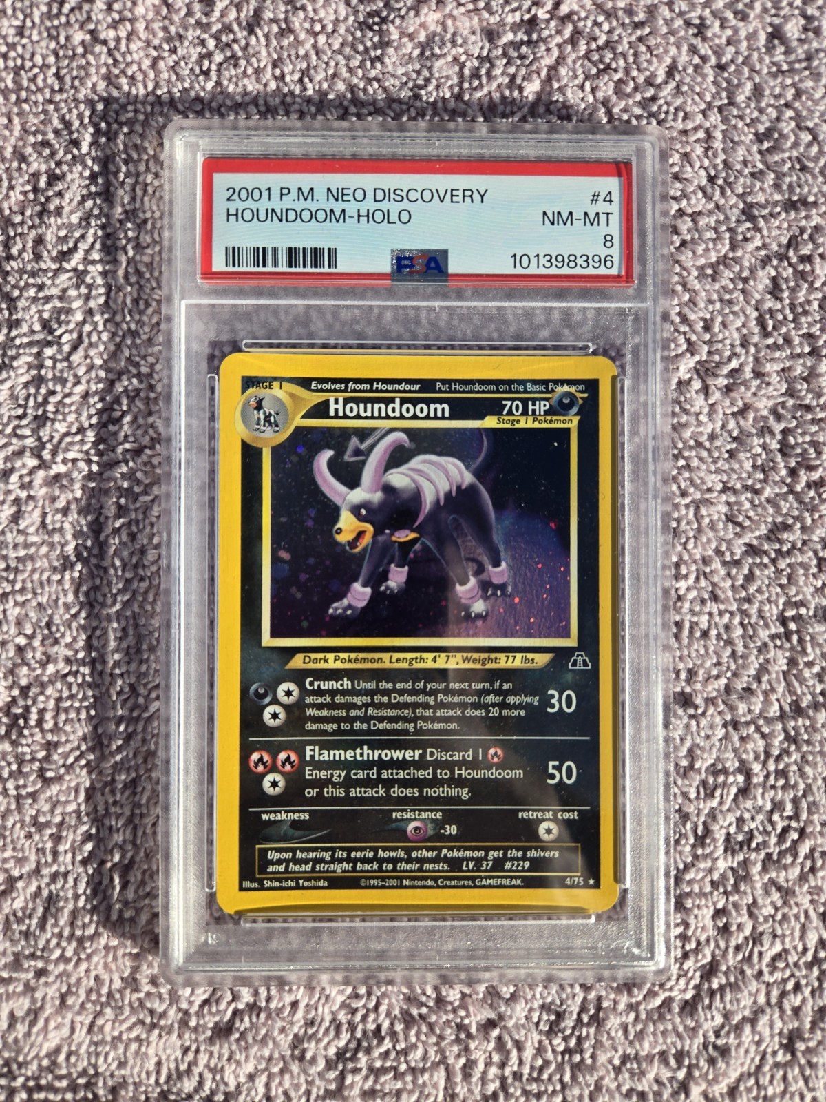 Pokemon 2001 Neo Discovery Houndoom Holo PSA 8 NM-MT Card #4 Great Gift 🎁