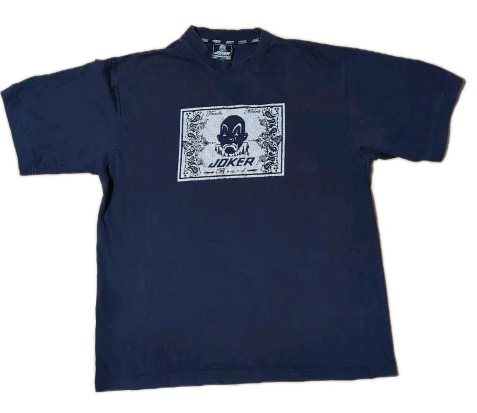Camiseta Vintage Marca Joker Azul Marino Talla L 100% Algodón Foto 2 de 4