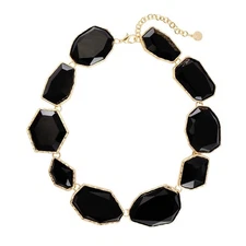 Vintage Resin Rhinestone Necklace Irregularly Shaped Elegant Crystal Collar f...