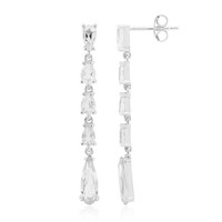 Cavill Silberohrringe Damen WeißEr Topas 3,70Ct Tropfen 925 Rhodiniert