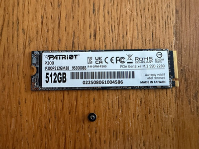Patriot P300 512GB M.2 2280 NVMe SSD PCIe Gen 3 x4 Interne Festplatte