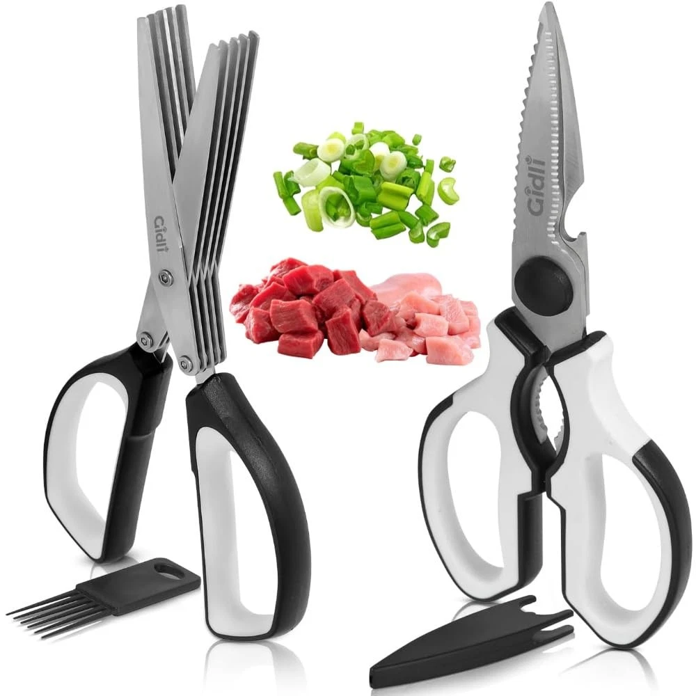 5 Blade Herb Scissors Set with Heavy Duty Kitchen Shears - Stainless Steel Ve...
Opens in a new wind