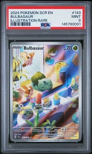 2024 Pokémon Stellar Crown Bulbasaur #143/142 PSA 9 Special Illustration Rare