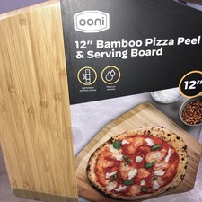 Ooni 12" Pizza Peel and Serving Board Bamboo Light Brown NEW