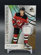 2019 SP Game Used Authentic Rookies Jersey Relics /599 Jack Hughes Golden Goal!