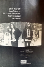 IAN McDONALD & MICHAEL GILES 1971 POSTER ADVERT KING CRIMSON Cotillion