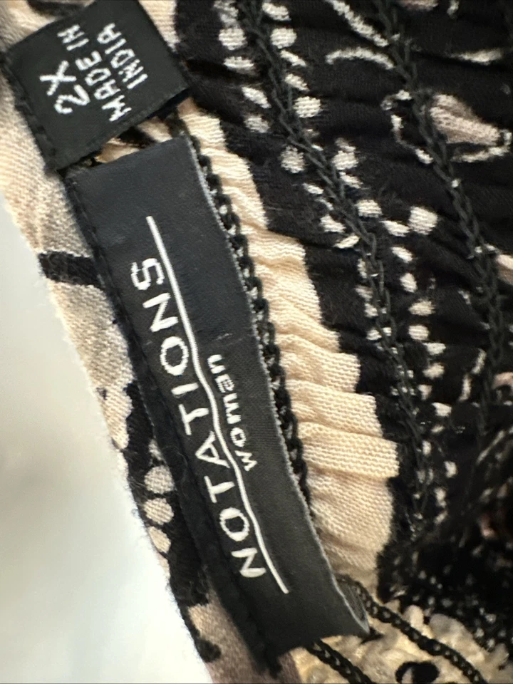 Vestido largo estampado ajustado manga corta Notations para mujer talla grande 2X Maxi Foto 3 de 4