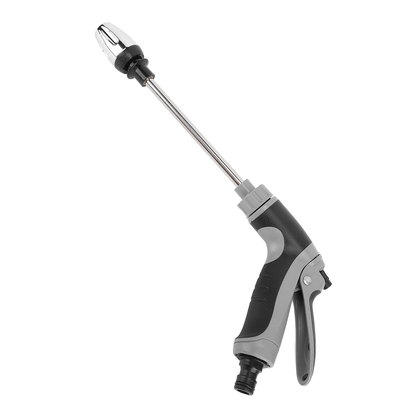 Garden Hose Nozzle Long Extension Rod Water Sprayer Head With Rubber Covered
