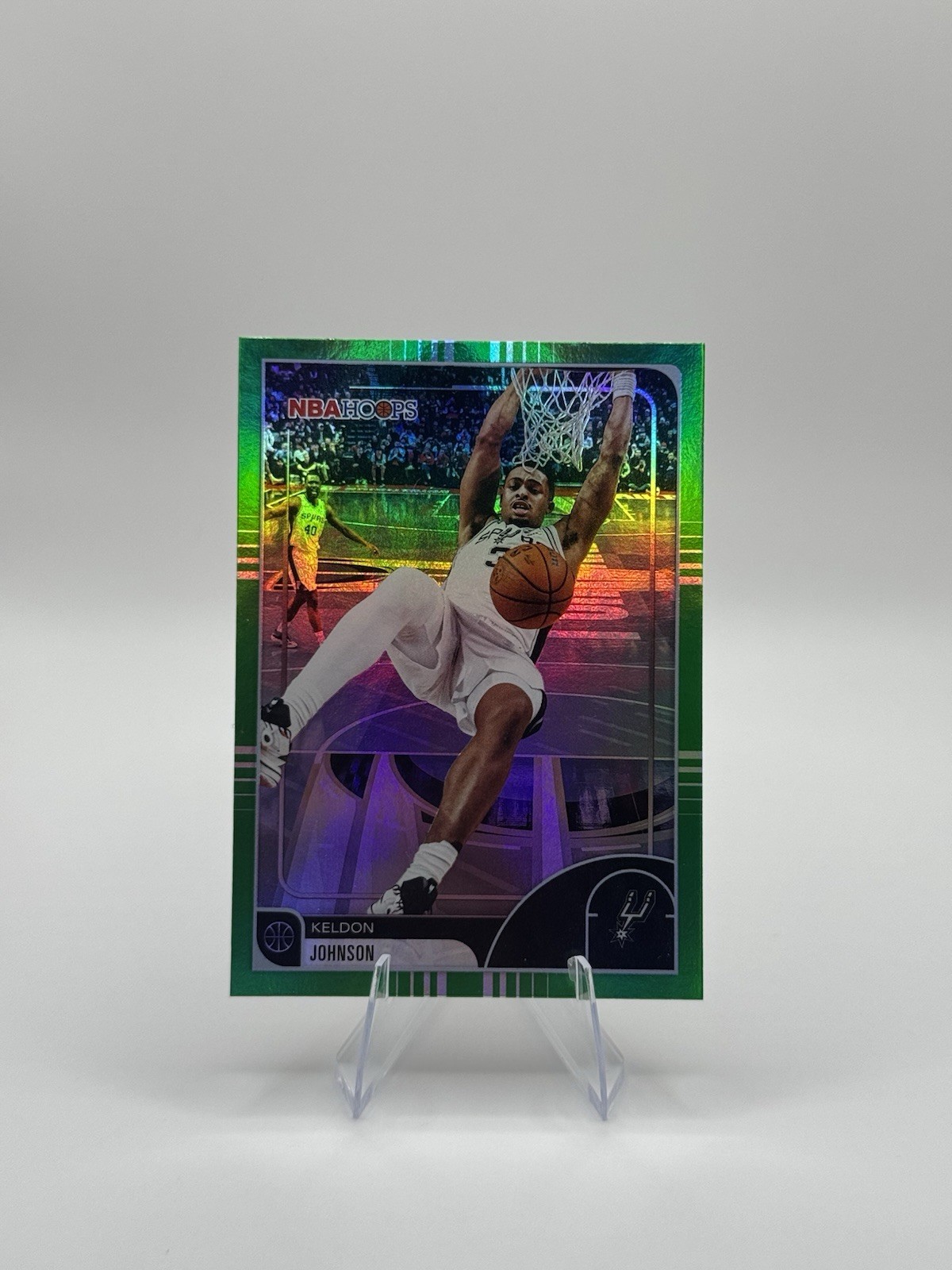 2025-26 Topps NBA Hoops Keldon Johnson Green Foil San Antonio Spurs #23 FINALS