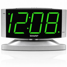 SHARP Home LED Digital Alarm Clock   Swivel Base - Outlet Powered, Simple