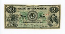 1875 Cr.6 $2 The State of Tennessee - Nashville, TENNESSEE Note