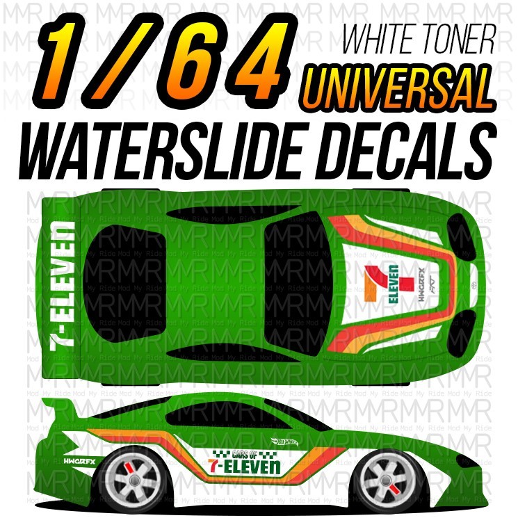 1/64 Scale 711 SUPRA 7 ELEVEN White Toner Universal WaterSlide
