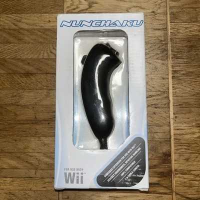 Nunchaku for Use with Wii Snakebyte Controller Schwarz Neu