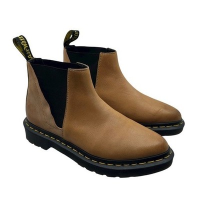 Dr Doc Martens Women's 6 Bianca Chelsea Boot Ankle Bootie Brown Cognac Leather
