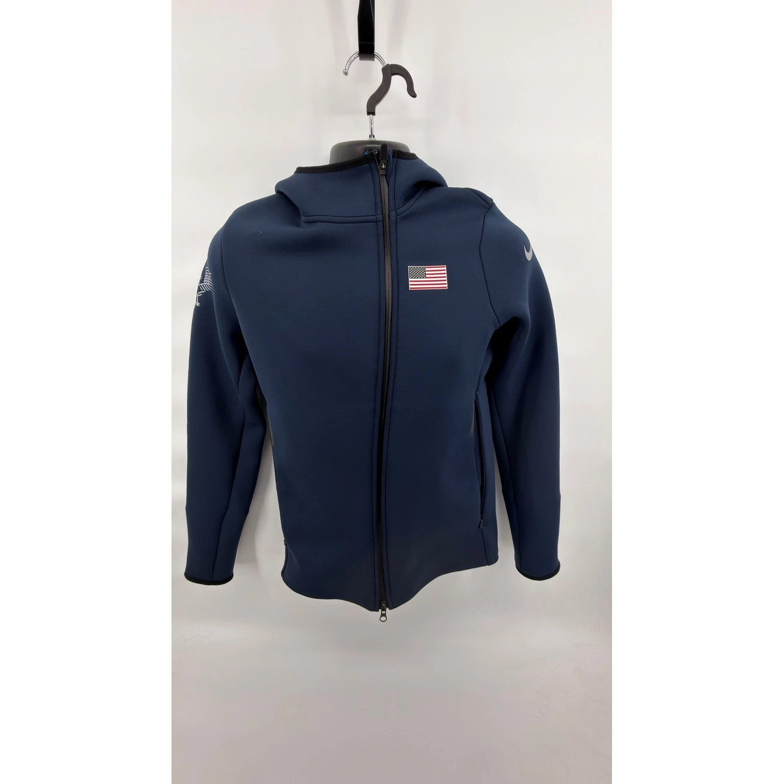 Nike Therma-FIT Team USA Hoodie Mens Small Navy Blue Full Zip 743489-456